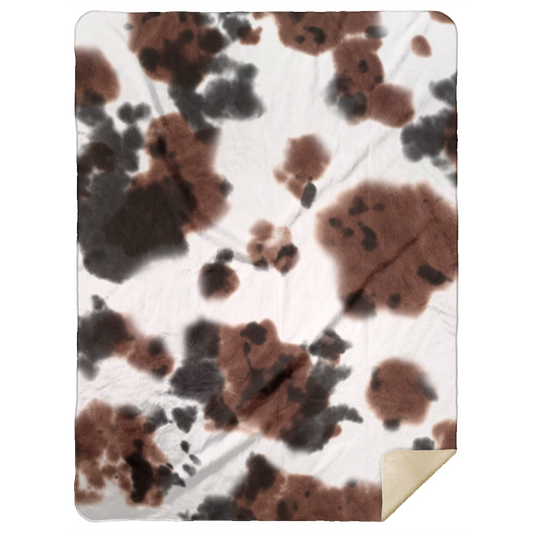 COW PRINT Premium Sherpa Blanket 60x80