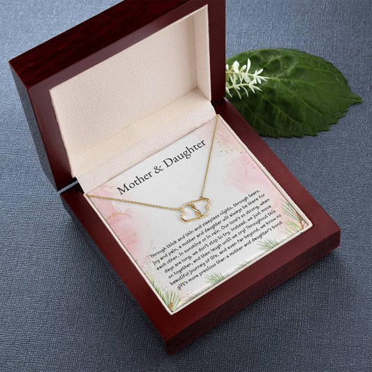 Mother & Daughter Bonded Hearts necklace