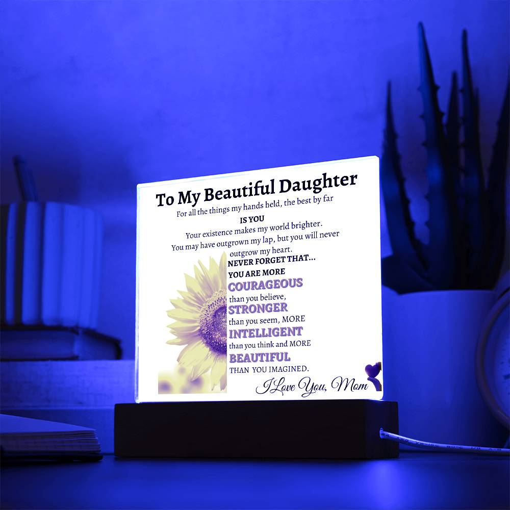 Mom's Love Reminder Plaque for Daughter with heart splash