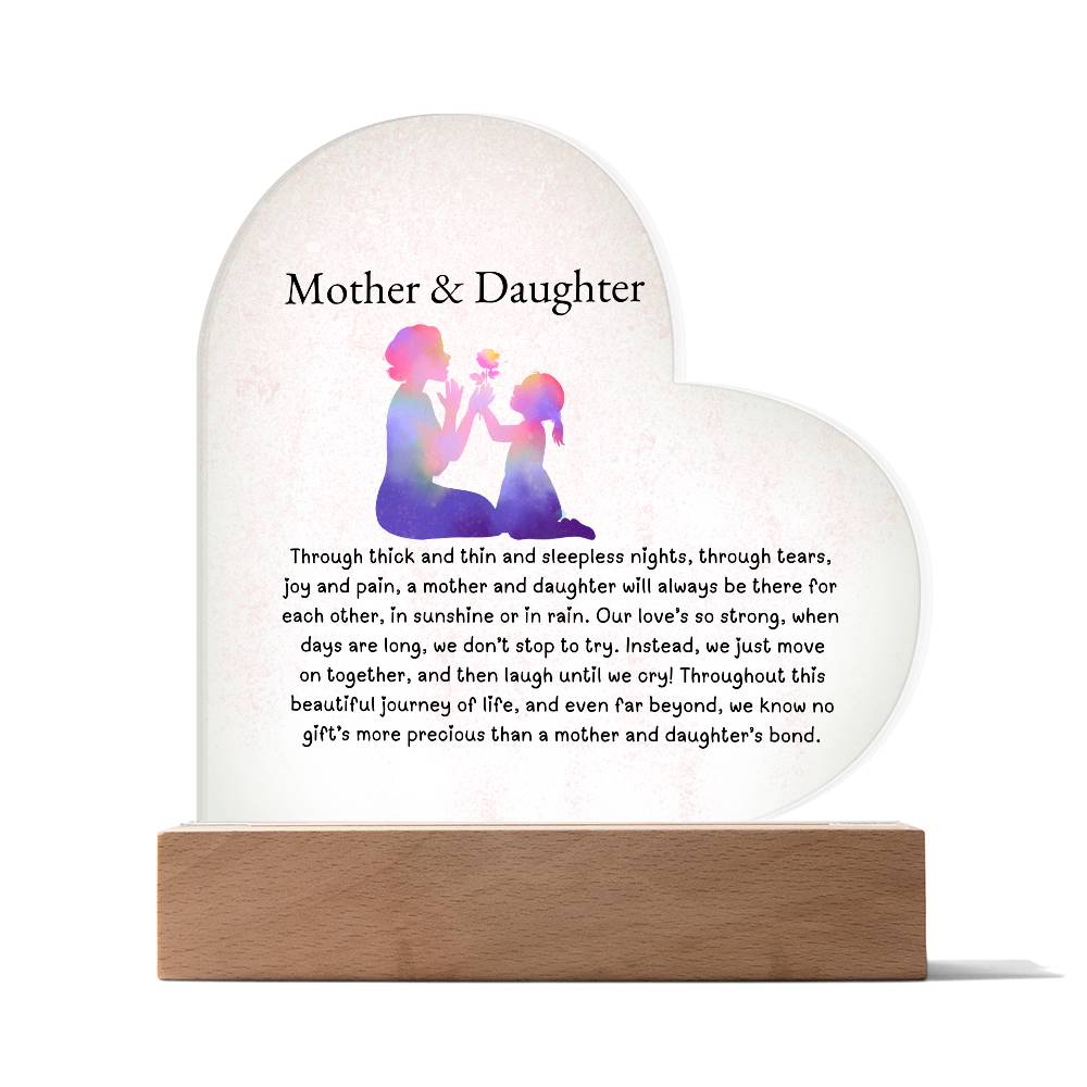 Mother & Daughter Bonded Hearts Acryllic