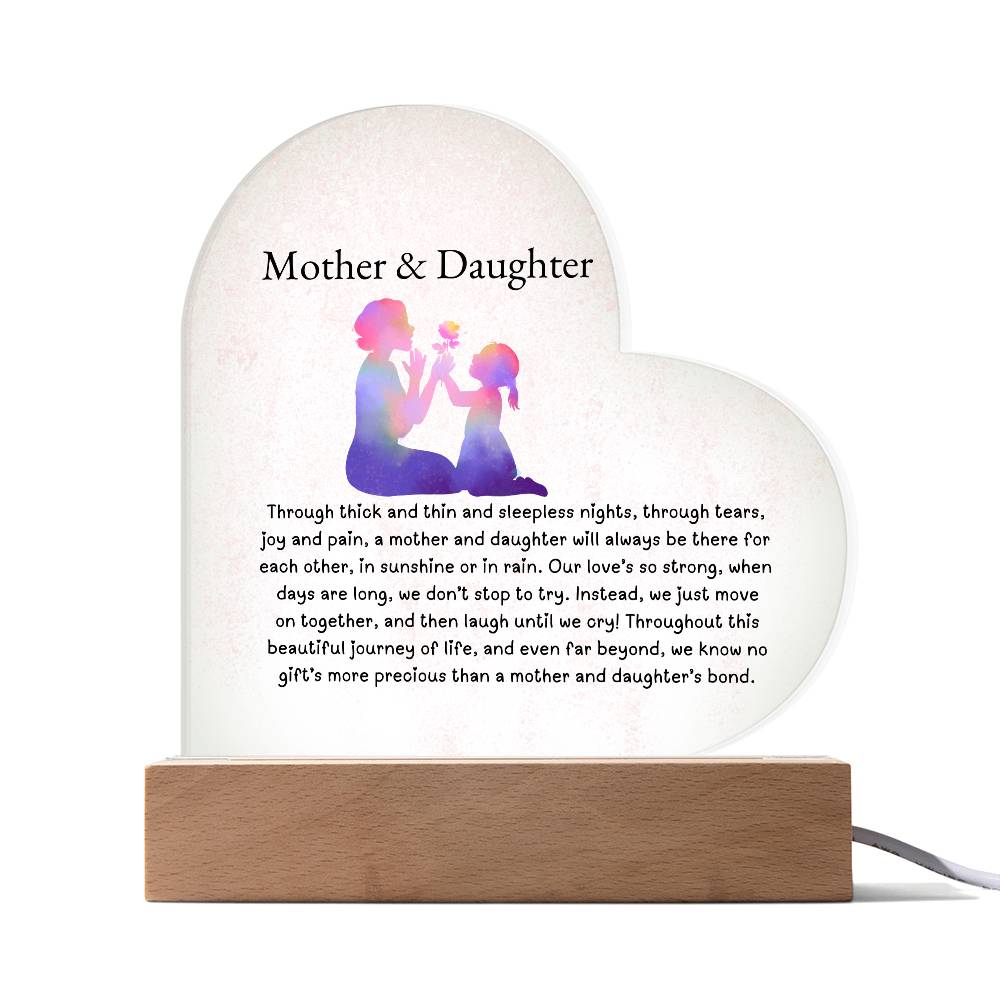 Mother & Daughter Bonded Hearts Acryllic