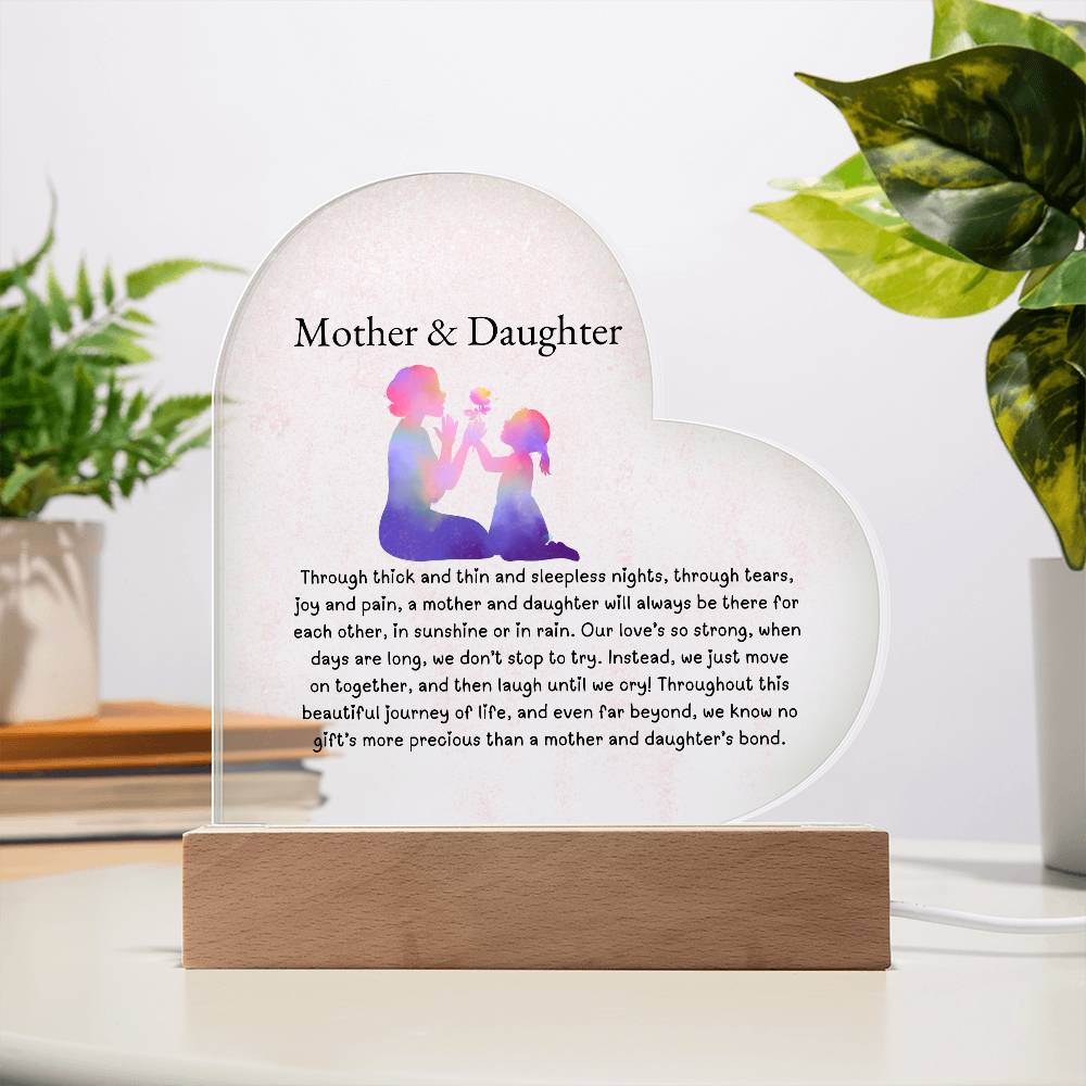 Mother & Daughter Bonded Hearts Acryllic